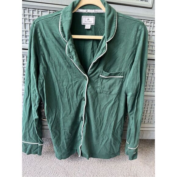 PETITE PLUME LUXE PIMA EVERGREEN PAJAMA TOP, XS $68 E28 - Picture 3 of 7